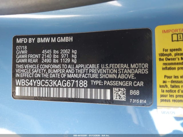WBS4Y9C53KAG67188 BMW M4