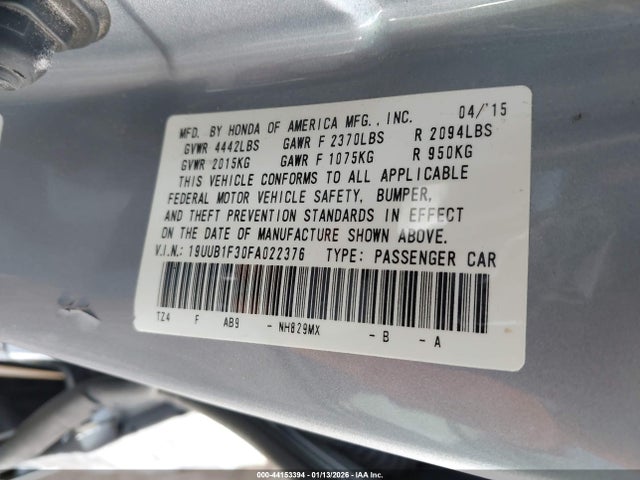 Продаж на аукціоні авто 2015 Acura Tlx, vin: 19UUB1F30FA022376, номер лоту: 44153394