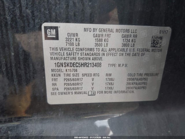 1GNSKDEC5HR213408 Chevrolet Tahoe Commercial Fleet