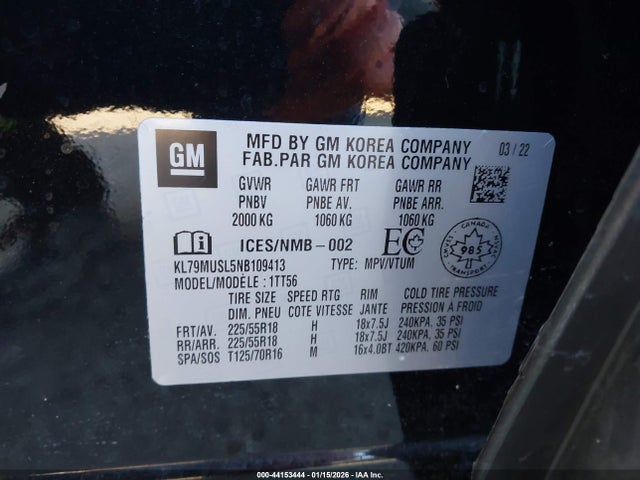 KL79MUSL5NB109413 Chevrolet Trailblazer Rs