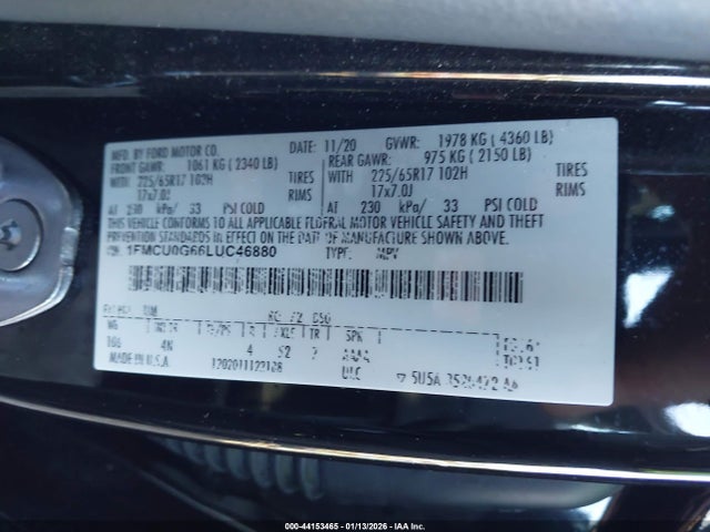 Ford ESCAPE SE 2020 1FMCU0G66LUC46880 Image 9