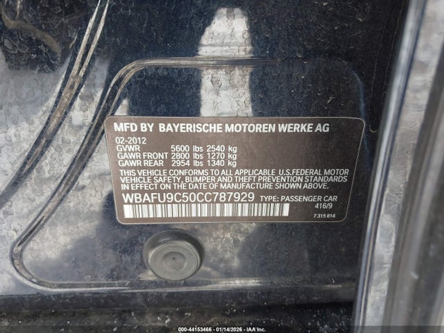 2012 BMW 550I WBAFU9C50CC787929 Photo 8
