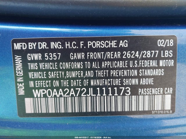 Porsche PANAMERA 4 2018 WP0AA2A72JL111173 Image 9