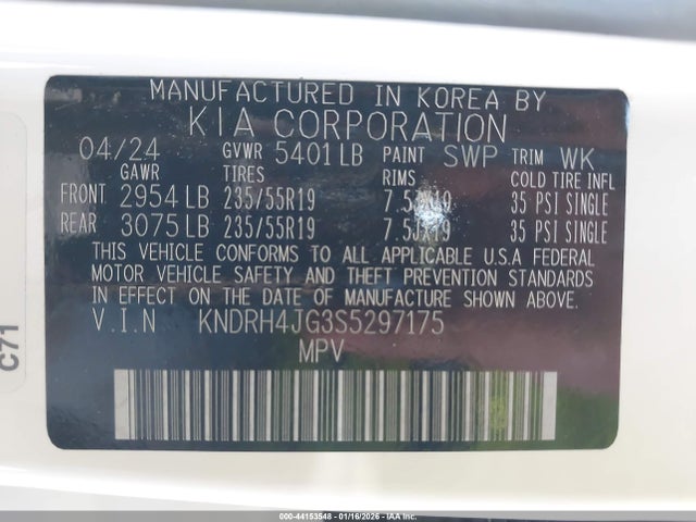 KNDRH4JG3S5297175 KIA Sorento Hybrid Ex
