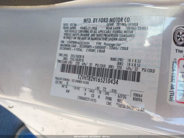 2006 FORD MUSTANG 1ZVHT82H165210434 Photo 8