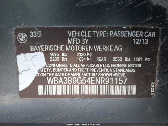 2014 BMW 335I WBA3B9G54ENR91157 Photo 8