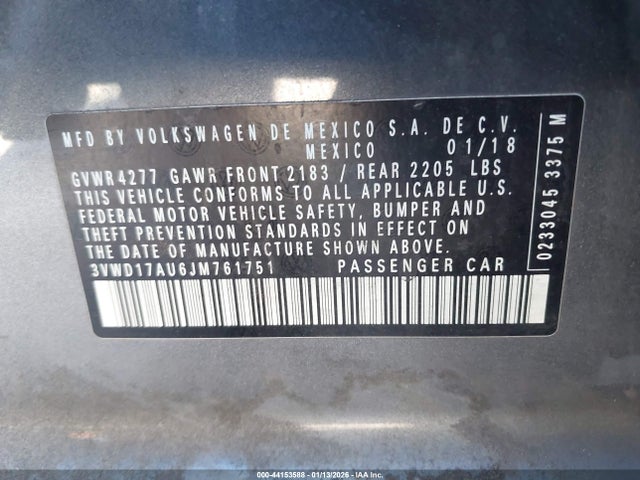 2018 VOLKSWAGEN GOLF SPORTWAGEN 3VWD17AU6JM761751 Photo 8