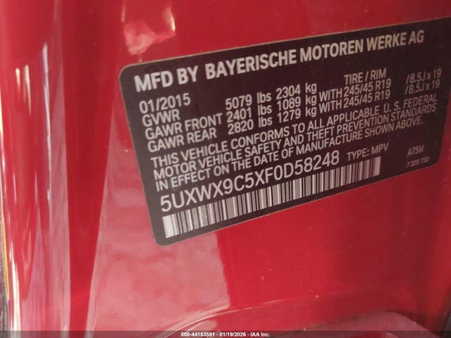 2015 BMW X3 5UXWX9C5XF0D58248 Photo 8