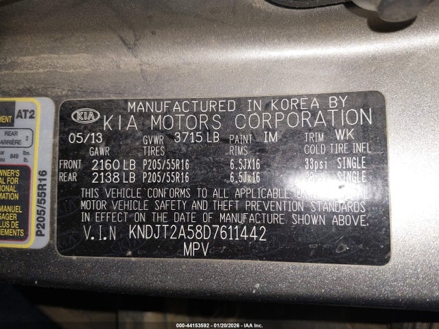 Продаж на аукціоні авто 2013 Kia Soul, vin: KNDJT2A58D7611442, номер лоту: 44153592