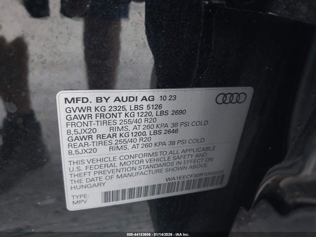2024 AUDI Q3 WA1EECF30R1050022 Photo 8