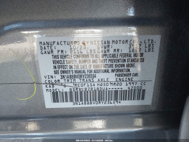 3N1AB8BV0RY236594 Nissan SENTRA S
