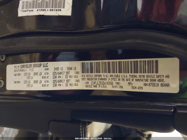 44153644 :رقم المزاد ، 1C4PJLCS1EW103586 vin ، 2014 Jeep Cherokee Latitude مزاد بيع