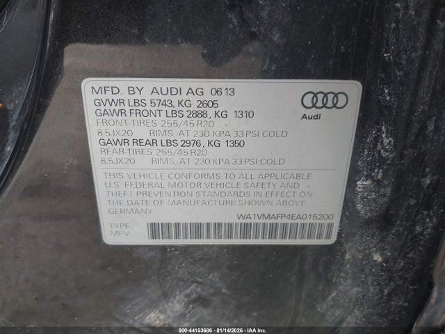 2014 AUDI Q5 WA1VMAFP4EA015200 Photo 8