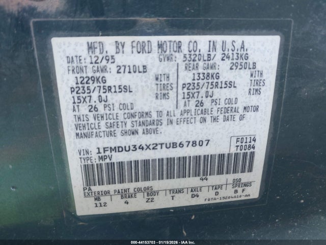 1996 FORD EXPLORER 1FMDU34X2TUB67807 Photo 8