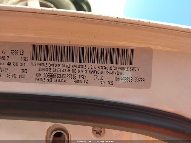 44153706 :رقم المزاد ، 1C6RR6FG3JS127116 vin ، 2018 Ram 1500 Tradesman  4x2 6'4 Box مزاد بيع