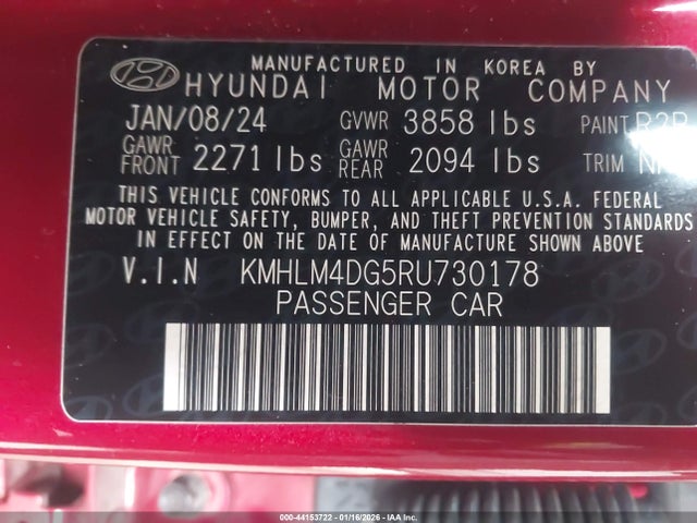 KMHLM4DG5RU730178 Hyundai ELANTRA SEL