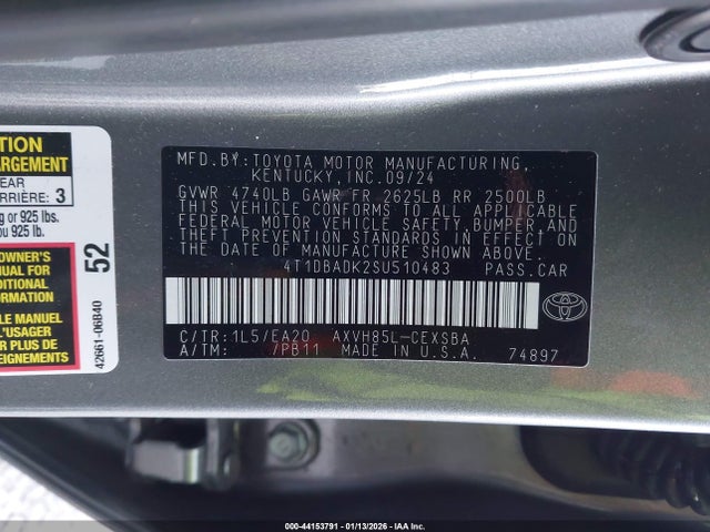4T1DBADK2SU510483 Toyota CAMRY SE