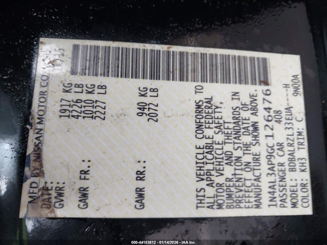 1N4AL3AP9GC126476 Nissan Altima 2.5 Sl