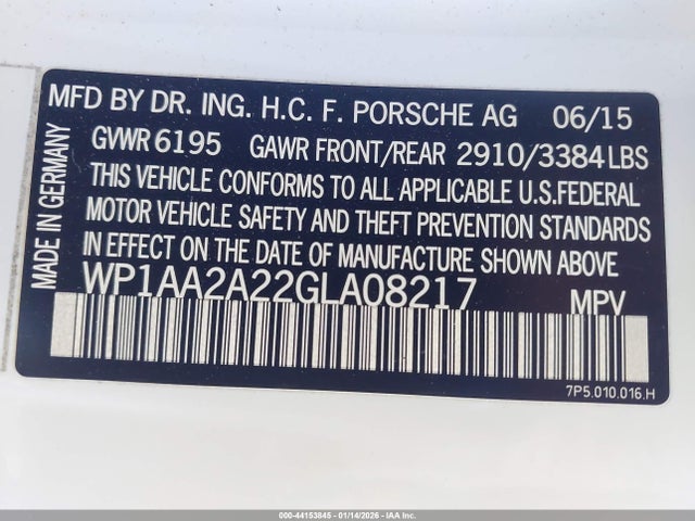 2016 PORSCHE CAYENNE WP1AA2A22GLA08217 Photo 8