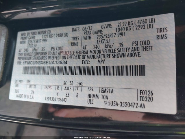 1FMCU9GX6EUA13534 Ford ESCAPE SE