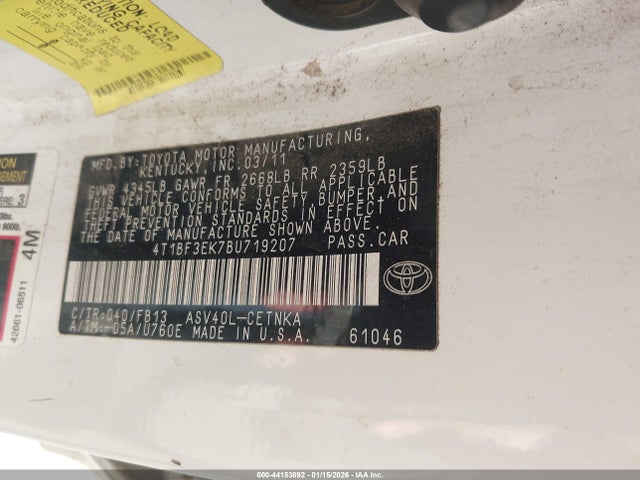 2011 TOYOTA CAMRY 4T1BF3EK7BU719207 Photo 8
