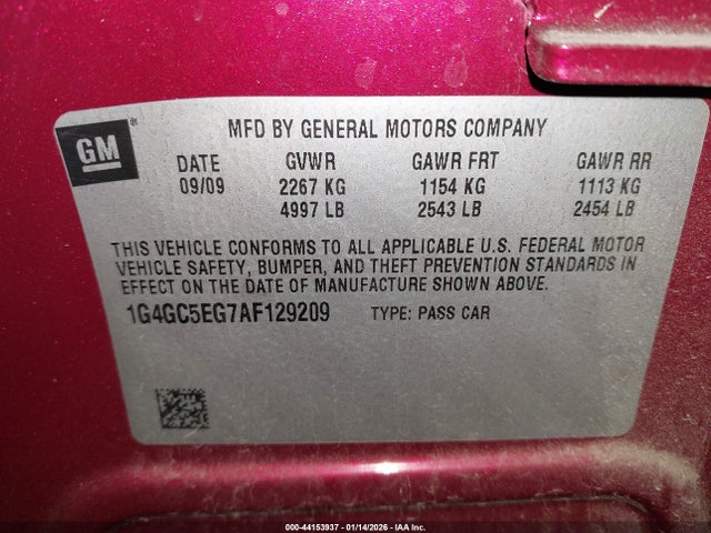 Продажа на аукционе авто 2010 Buick Lacrosse Cxl, vin: 1G4GC5EG7AF129209, номер лота: 44153937