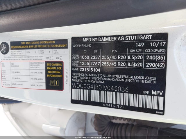 WDC0G4JB0JV045036 Mercedes-Benz GLC 300