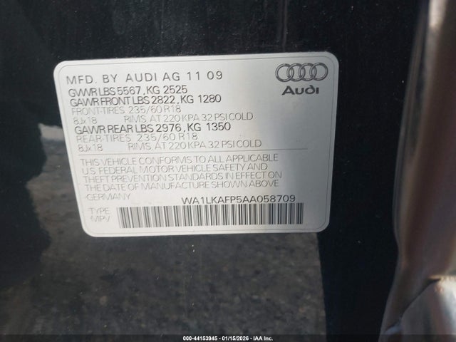 2010 AUDI Q5 WA1LKAFP5AA058709 Photo 8