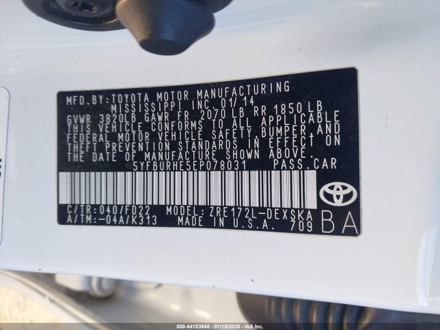 2014 TOYOTA COROLLA 5YFBURHE5EP078031 Photo 8