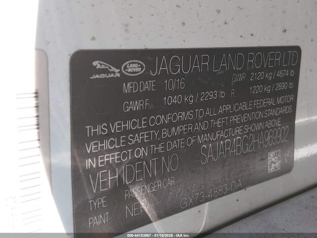 Aukcja sprzedaży 2017 Jaguar Xe 25t, vin: SAJAR4BG2HA969902, numer aukcji: 44153967