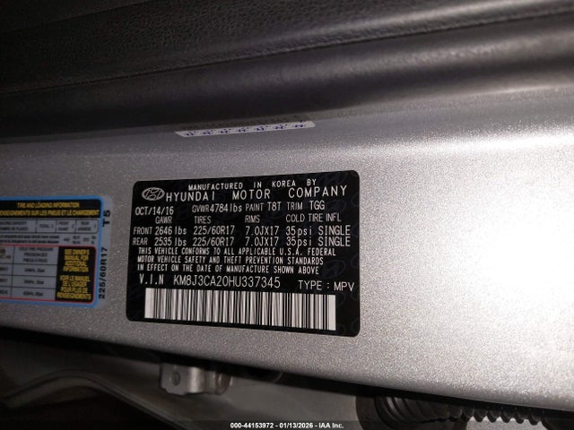 2017 HYUNDAI TUCSON KM8J3CA20HU337345 Photo 8