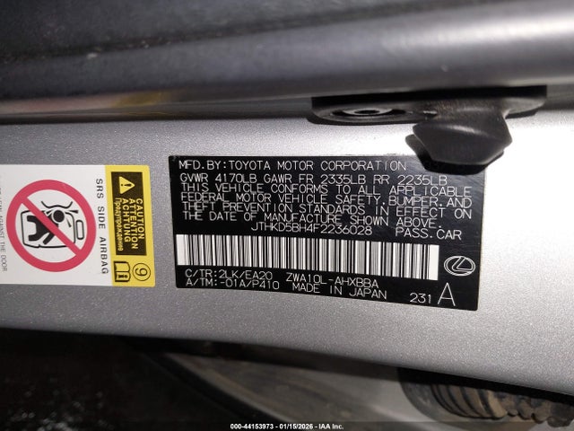Lexus CT 200H 2015 JTHKD5BH4F2236028 Image 9