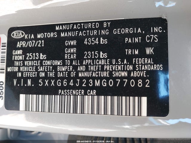 5XXG64J23MG077082 KIA K5 Gt-line