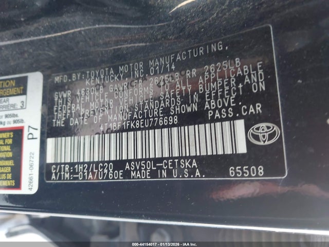 Toyota CAMRY SE 2014 4T1BF1FK8EU776698 Image 9