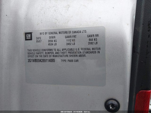 2008 CHEVROLET IMPALA 2G1WB55K289114085 Photo 8