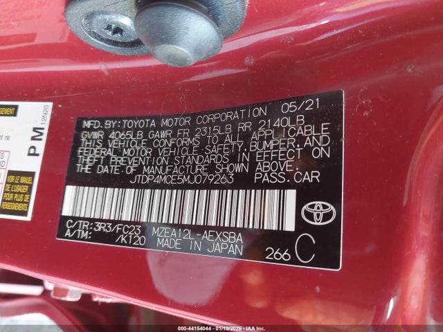 Toyota COROLLA SE 2021 JTDP4MCE5MJ079263 Image 9