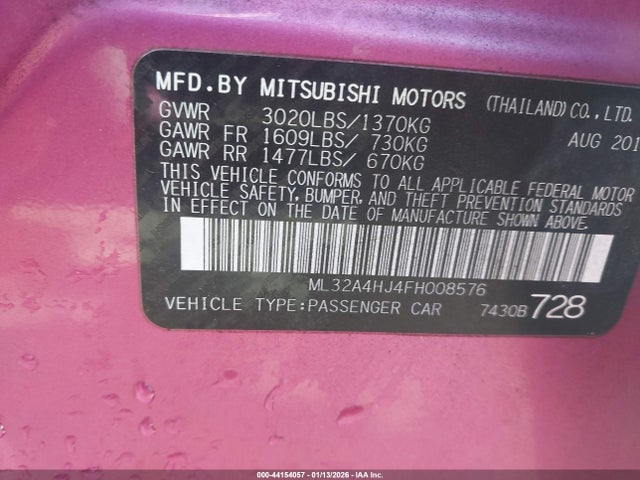 2015 MITSUBISHI MIRAGE ML32A4HJ4FH008576 Photo 8