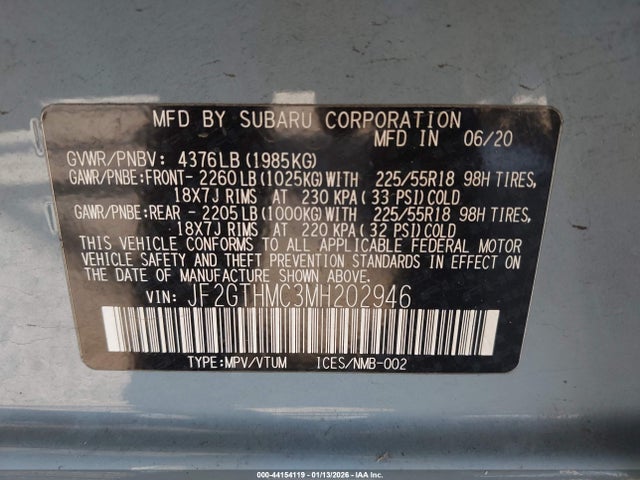 Subaru Crosstrek Limited 2021 JF2GTHMC3MH202946 Image 9