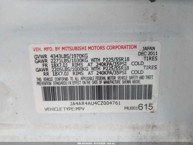 2012 MITSUBISHI OUTLANDER SPORT JA4AR4AU4CZ004761 Photo 8