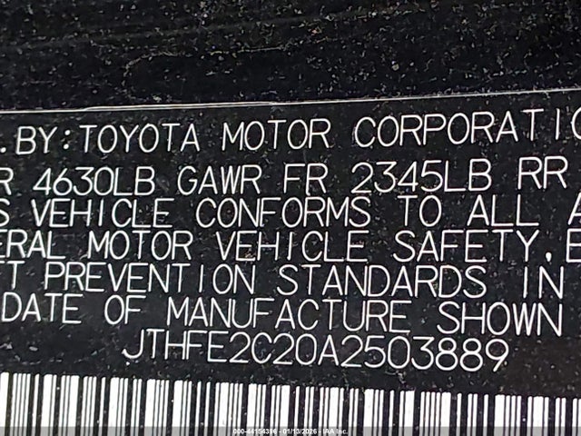 44154396 :رقم المزاد ، JTHFE2C20A2503889 vin ، 2010 Lexus Is 350c مزاد بيع