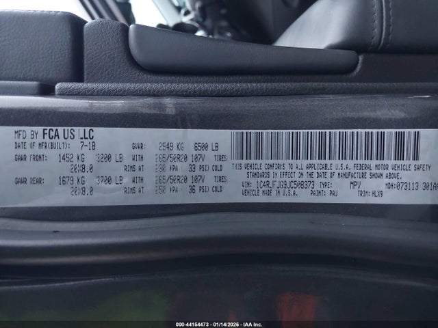 1C4RJFJG9JC508373 Jeep Grand Cherokee Summit 4x4