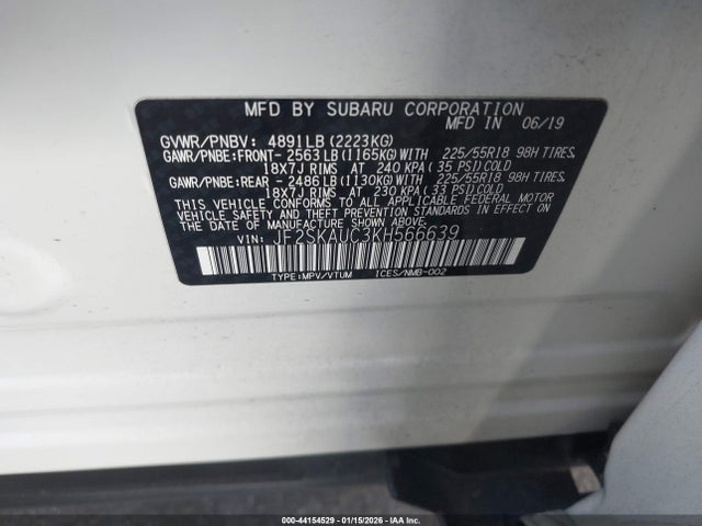 Subaru Forester Limited 2019 JF2SKAUC3KH566639 Image 9