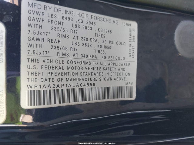 2010 PORSCHE CAYENNE WP1AA2AP1ALA04856 Photo 8