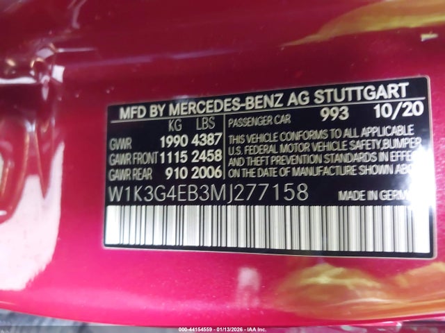 2021 MERCEDES-BENZ A 220 W1K3G4EB3MJ277158 Photo 8