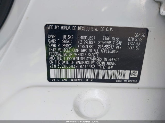 3CZRU5H32LM712562 Honda Hr-v 2wd Lx