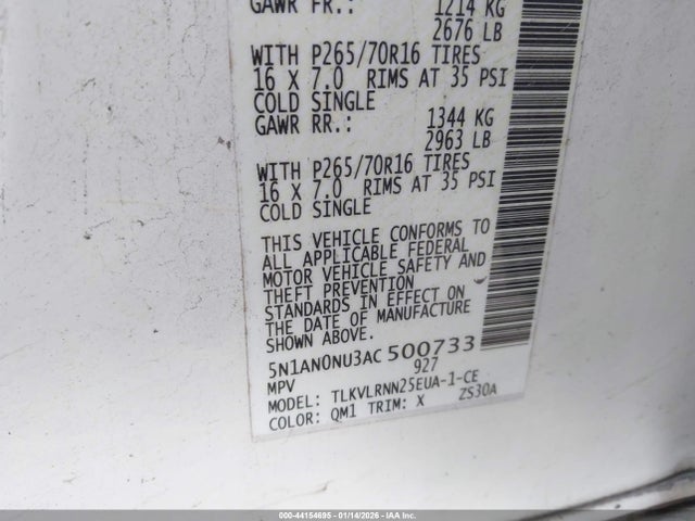 2010 NISSAN XTERRA 5N1AN0NU3AC500733 Photo 8