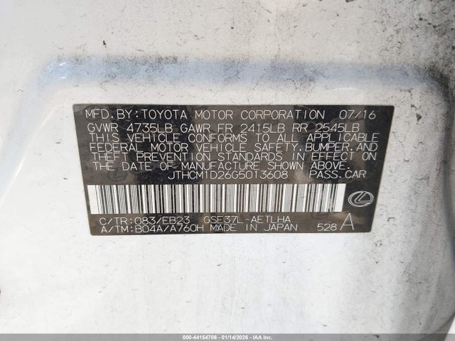 2016 LEXUS IS 300 JTHCM1D26G5013608 Photo 8