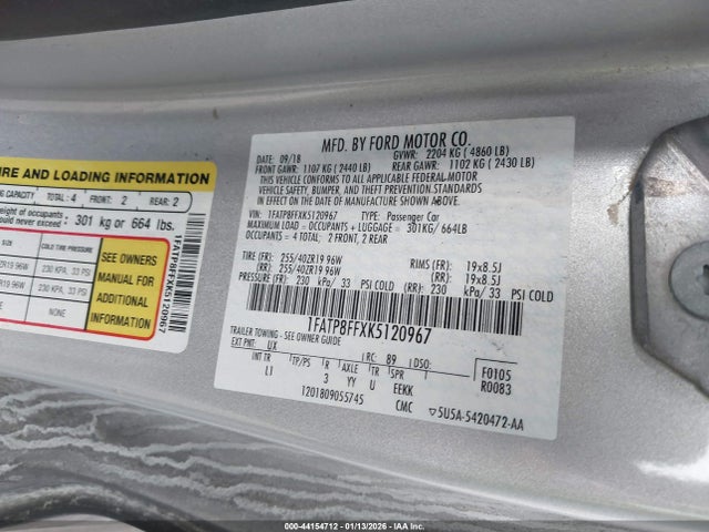 1FATP8FFXK5120967 Ford Mustang Gt Premium