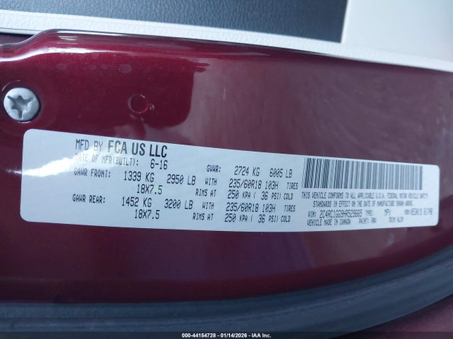 Продажа на аукционе авто 2017 Chrysler Pacifica Limited, vin: 2C4RC1GG9HR529665, номер лота: 44154728