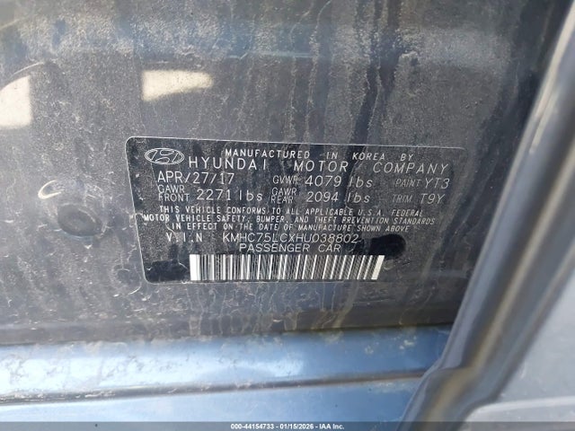 2017 HYUNDAI IONIQ HYBRID KMHC75LCXHU038802 Photo 8